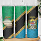 African Volcano Kilimanjaro Tanzania Skinny Tumbler Grunge Flag Map of Tanzania - African Pride