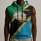 African Volcano Kilimanjaro Tanzania Sleeveless Hoodie Grunge Flag Map of Tanzania - African Pride