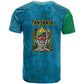 African Volcano Kilimanjaro Tanzania T shirt Grunge Flag Map of Tanzania - African Pride