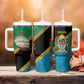 African Volcano Kilimanjaro Tanzania Tumbler With Handle Grunge Flag Map of Tanzania - African Pride