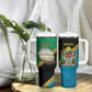 African Volcano Kilimanjaro Tanzania Tumbler With Handle Grunge Flag Map of Tanzania - African Pride