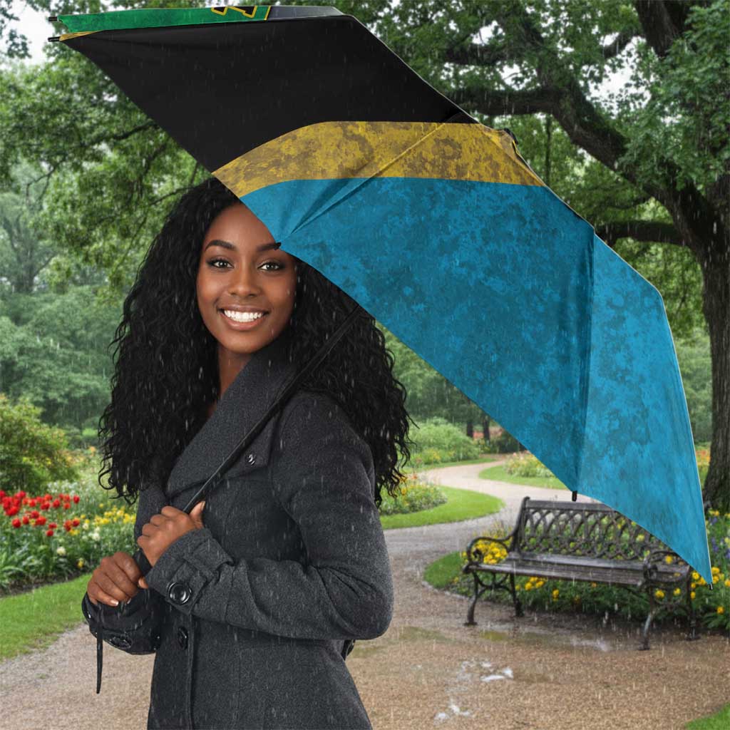 African Volcano Kilimanjaro Tanzania Umbrella Grunge Flag Map of Tanzania