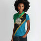 African Volcano Kilimanjaro Tanzania Women Polo Shirt Grunge Flag Map of Tanzania - African Pride