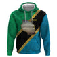 African Volcano Kilimanjaro Tanzania Zip Hoodie Grunge Flag Map of Tanzania - African Pride