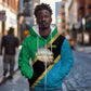 African Volcano Kilimanjaro Tanzania Zip Hoodie Grunge Flag Map of Tanzania - African Pride