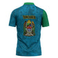 African Volcano Kilimanjaro Tanzania Zipper Polo Shirt Grunge Flag Map of Tanzania
