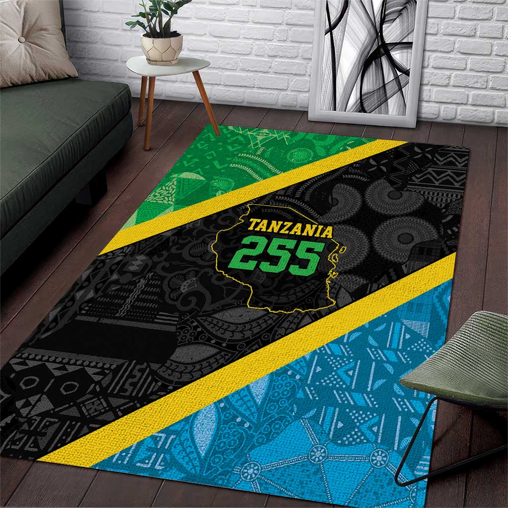 Tanzania 255 Area Rug African Mix Pattern Flag Motif - African Pride