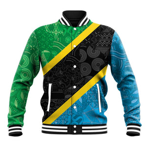 Tanzania 255 Baseball Jacket African Mix Pattern Flag Motif - African Pride