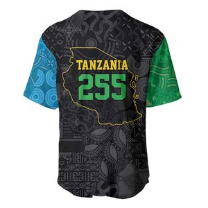 Tanzania 255 Baseball Jersey African Mix Pattern Flag Motif - African Pride