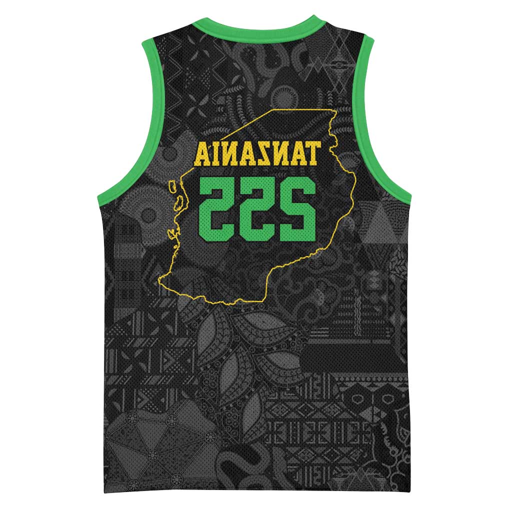 Tanzania 255 Basketball Jersey African Mix Pattern Flag Motif - African Pride