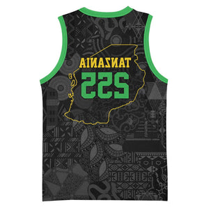 Tanzania 255 Basketball Jersey African Mix Pattern Flag Motif - African Pride