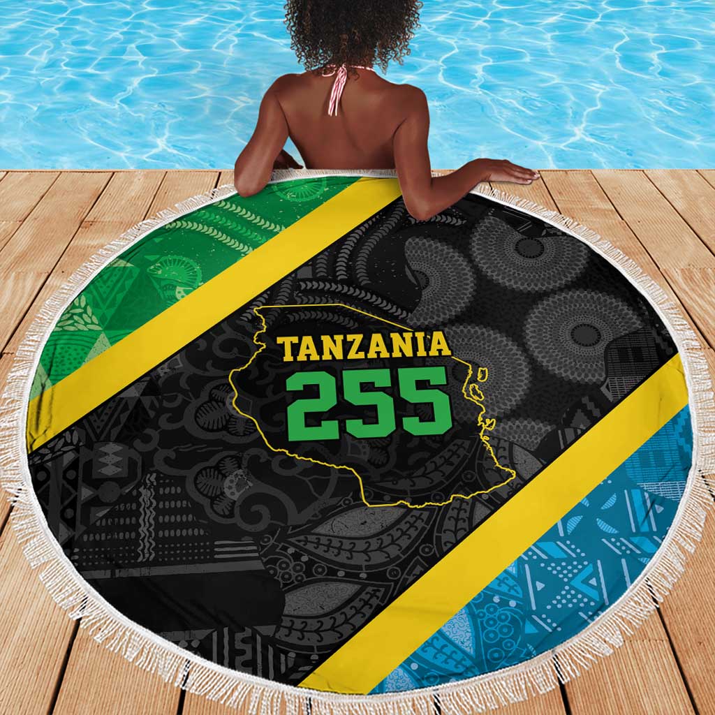 Tanzania 255 Beach Blanket African Mix Pattern Flag Motif - African Pride