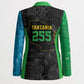 Tanzania 255 Blazer African Mix Pattern Flag Motif