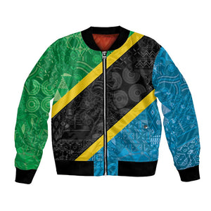 Tanzania 255 Bomber Jacket African Mix Pattern Flag Motif - African Pride