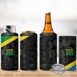 Tanzania 255 4 in 1 Can Cooler Tumbler African Mix Pattern Flag Motif - African Pride