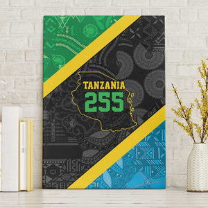 Tanzania 255 Canvas Wall Art African Mix Pattern Flag Motif - African Pride