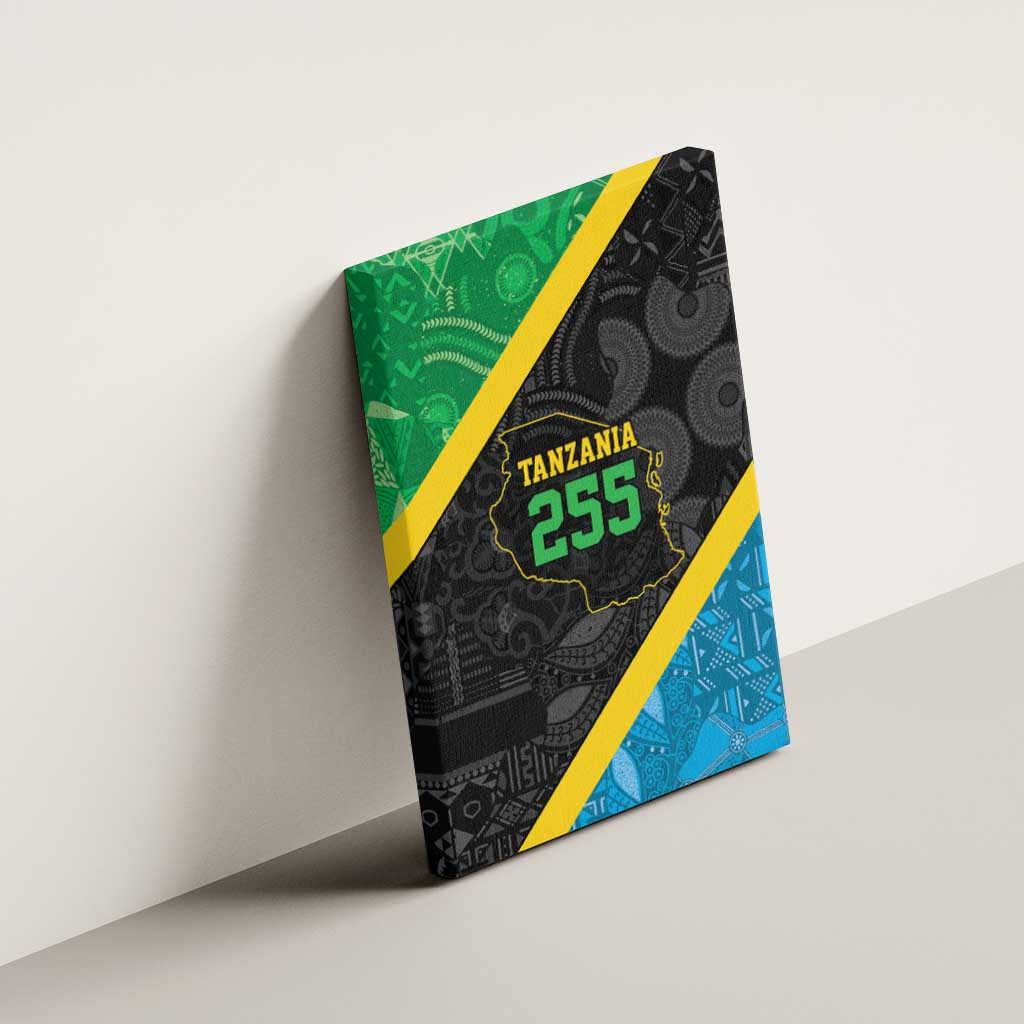 Tanzania 255 Canvas Wall Art African Mix Pattern Flag Motif - African Pride