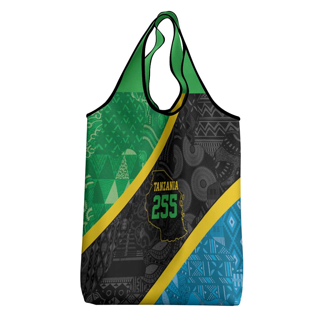 Tanzania 255 Grocery Bag African Mix Pattern Flag Motif - African Pride