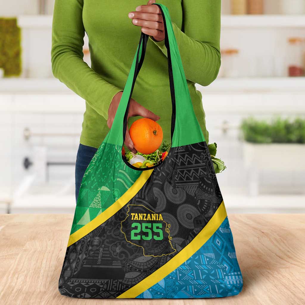 Tanzania 255 Grocery Bag African Mix Pattern Flag Motif - African Pride