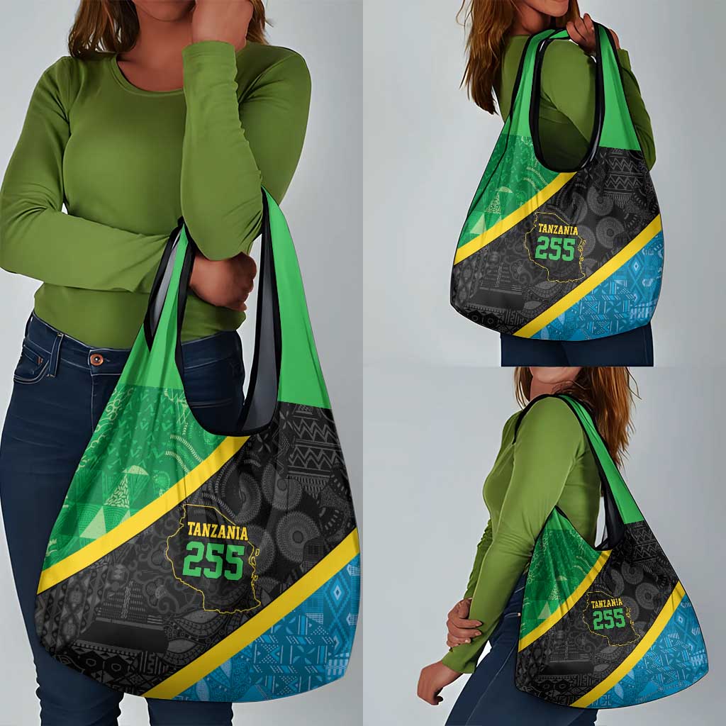Tanzania 255 Grocery Bag African Mix Pattern Flag Motif - African Pride
