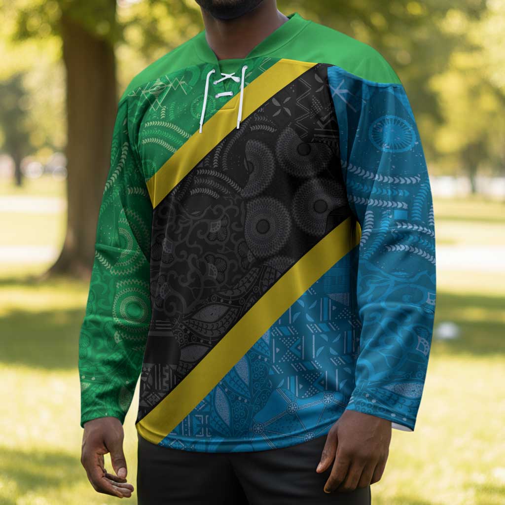 Tanzania 255 Hockey Jersey African Mix Pattern Flag Motif
