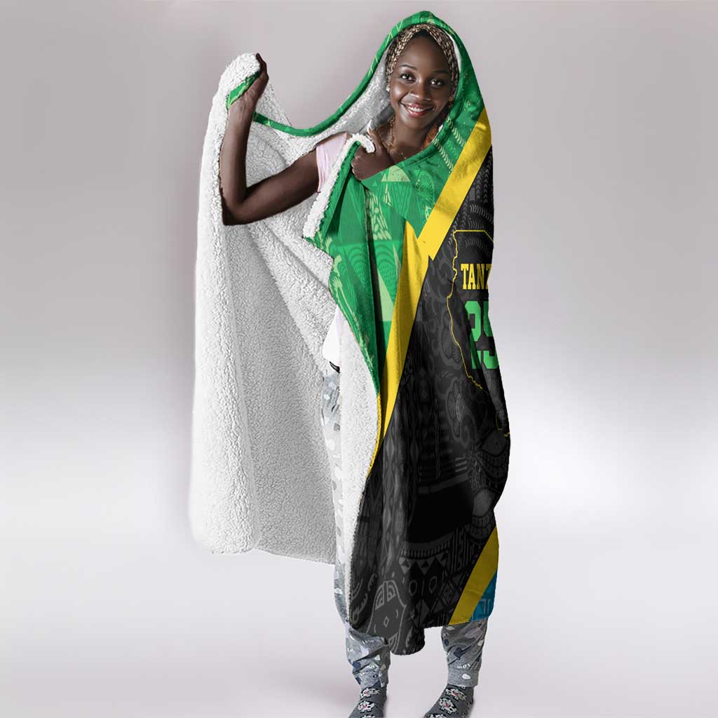 Tanzania 255 Hooded Blanket African Mix Pattern Flag Motif - African Pride