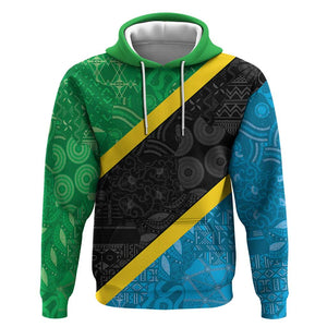 Tanzania 255 Hoodie African Mix Pattern Flag Motif - African Pride