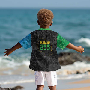 Tanzania 255 Kid Hawaiian Shirt African Mix Pattern Flag Motif - African Pride