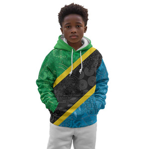 Tanzania 255 Kid Hoodie African Mix Pattern Flag Motif - African Pride