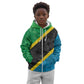 Tanzania 255 Kid Hoodie African Mix Pattern Flag Motif - African Pride