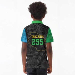 Tanzania 255 Kid Polo Shirt African Mix Pattern Flag Motif - African Pride