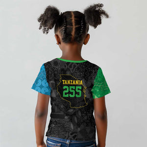 Tanzania 255 Kid T shirt African Mix Pattern Flag Motif - African Pride