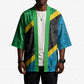 Tanzania 255 Kimono African Mix Pattern Flag Motif