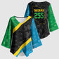 Tanzania 255 Kimono Sleeve Blouse African Mix Pattern Flag Motif