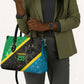 Tanzania 255 Leather Bag African Mix Pattern Flag Motif