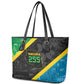 Tanzania 255 Leather Tote Bag African Mix Pattern Flag Motif - African Pride