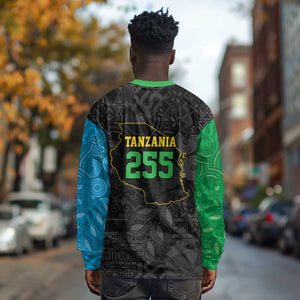 Tanzania 255 Long Sleeve Shirt African Mix Pattern Flag Motif - African Pride