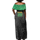 Tanzania 255 Off Shoulder Maxi Dress African Mix Pattern Flag Motif - African Pride
