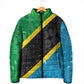Tanzania 255 Padded Jacket African Mix Pattern Flag Motif