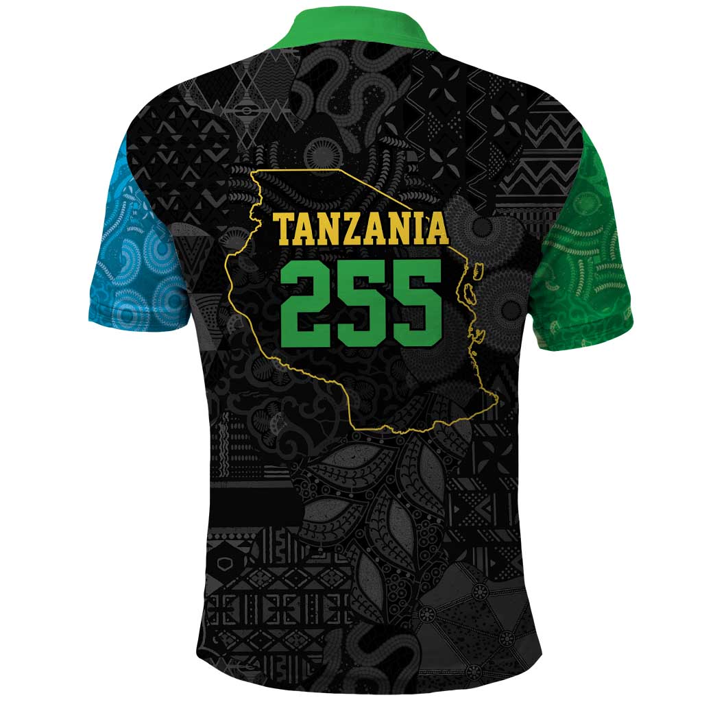 Tanzania 255 Polo Shirt African Mix Pattern Flag Motif - African Pride