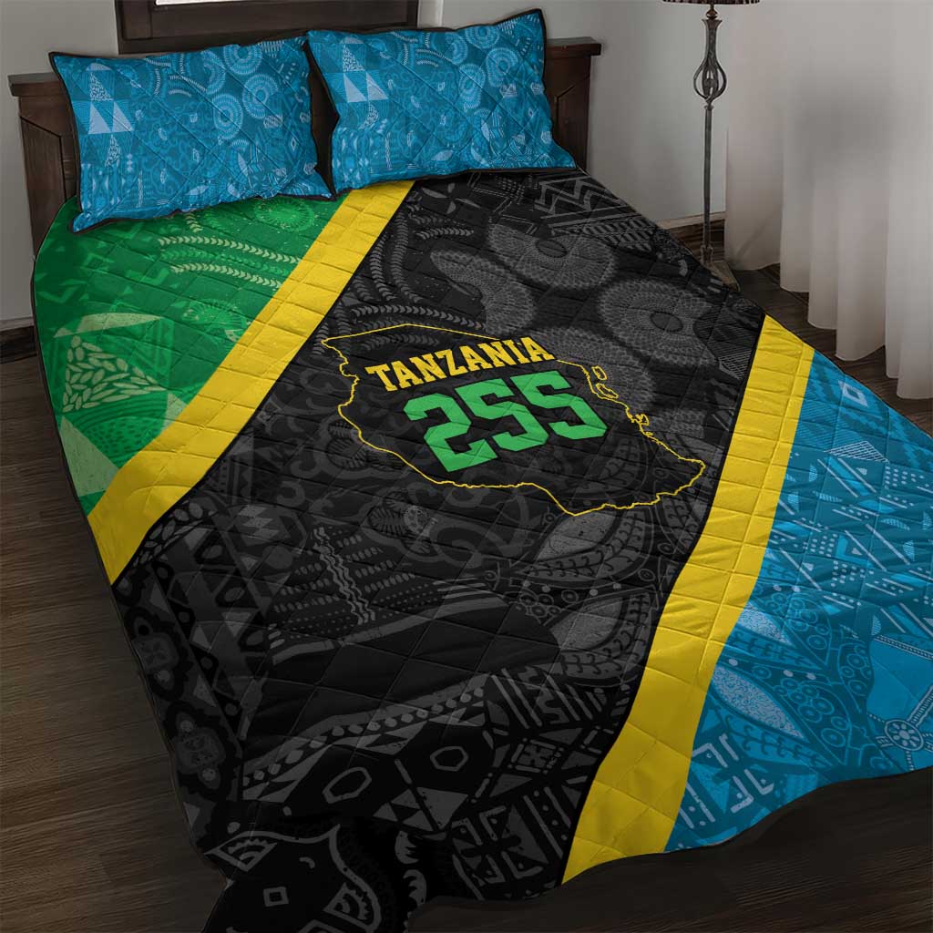 Tanzania 255 Quilt Bed Set African Mix Pattern Flag Motif - African Pride