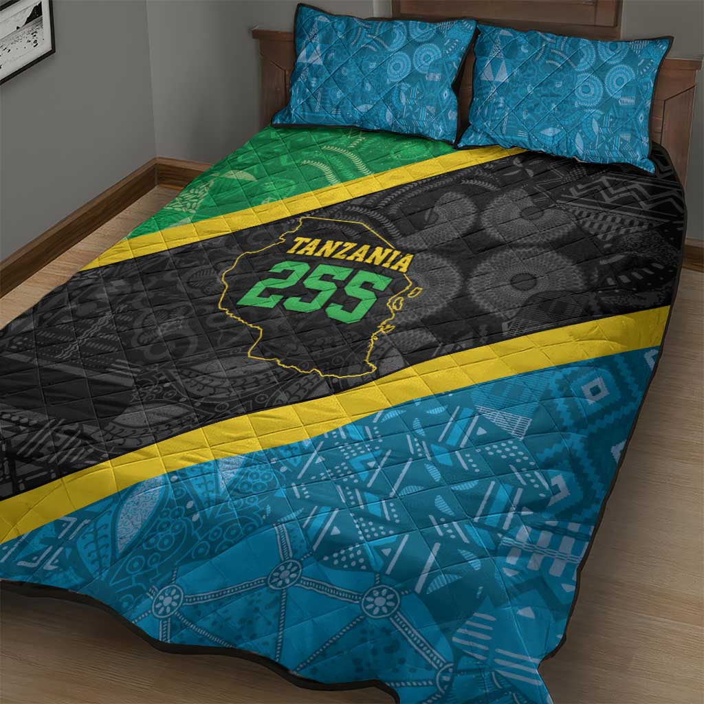 Tanzania 255 Quilt Bed Set African Mix Pattern Flag Motif - African Pride