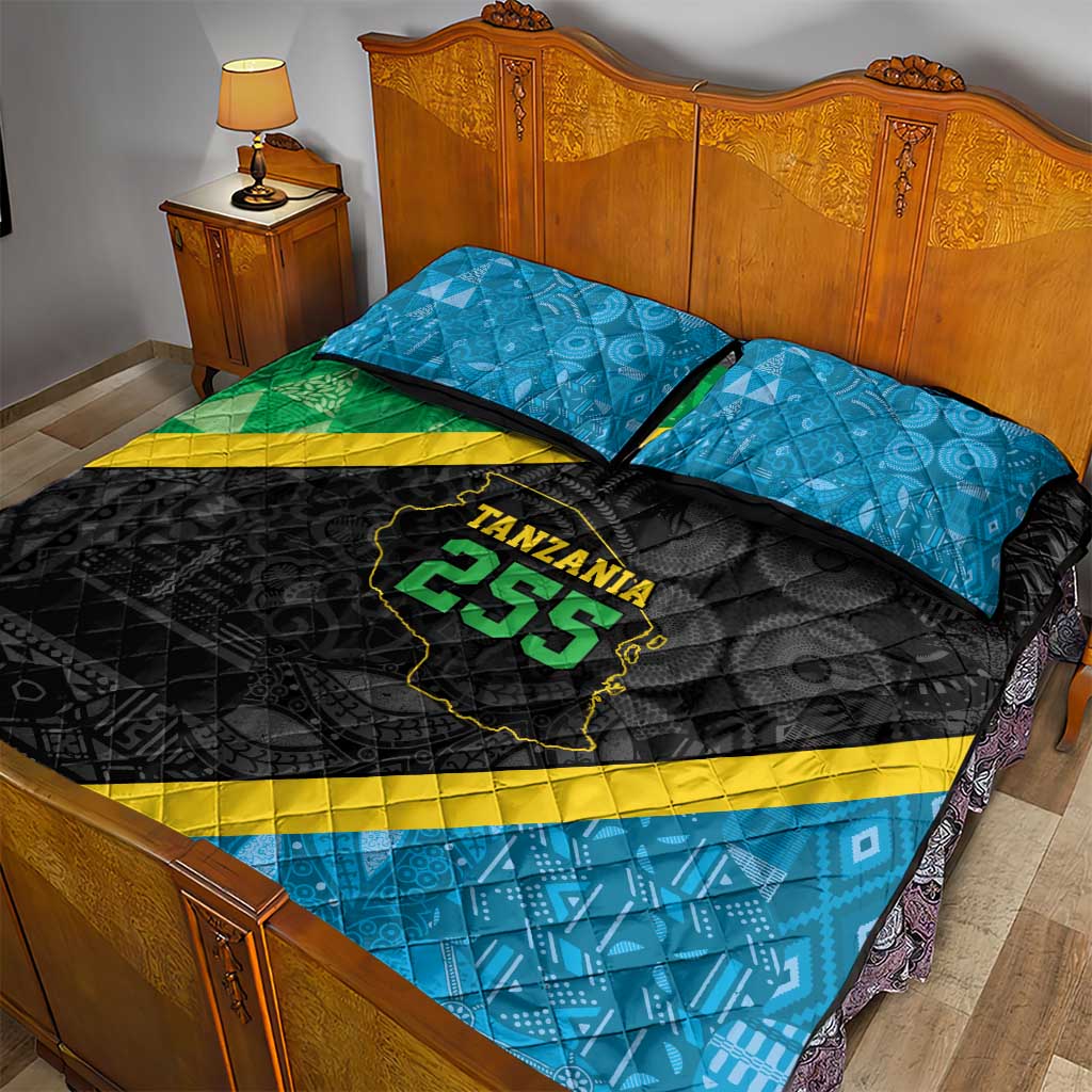 Tanzania 255 Quilt Bed Set African Mix Pattern Flag Motif - African Pride