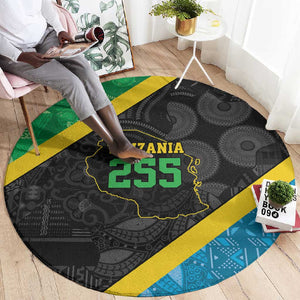 Tanzania 255 Round Carpet African Mix Pattern Flag Motif - African Pride