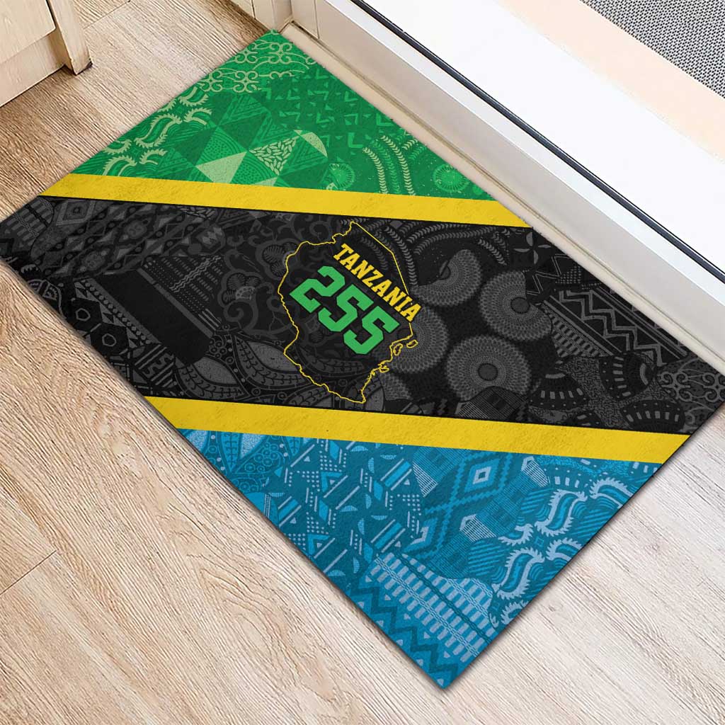 Tanzania 255 Rubber Doormat African Mix Pattern Flag Motif - African Pride