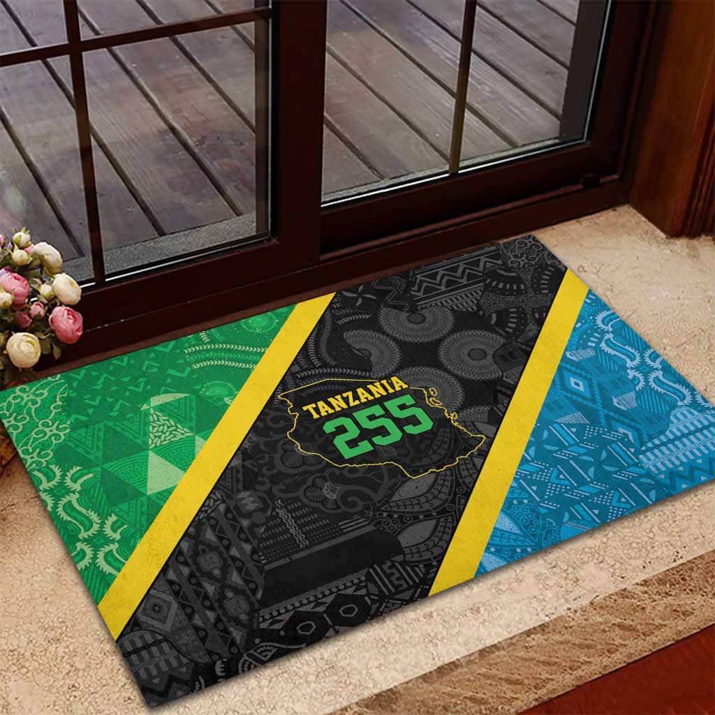 Tanzania 255 Rubber Doormat African Mix Pattern Flag Motif - African Pride