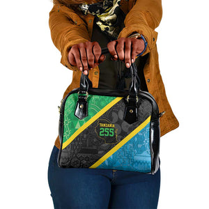 Tanzania 255 Shoulder Handbag African Mix Pattern Flag Motif - African Pride