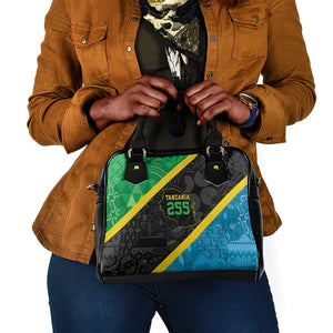 Tanzania 255 Shoulder Handbag African Mix Pattern Flag Motif - African Pride