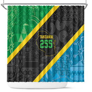 Tanzania 255 Shower Curtain African Mix Pattern Flag Motif - African Pride