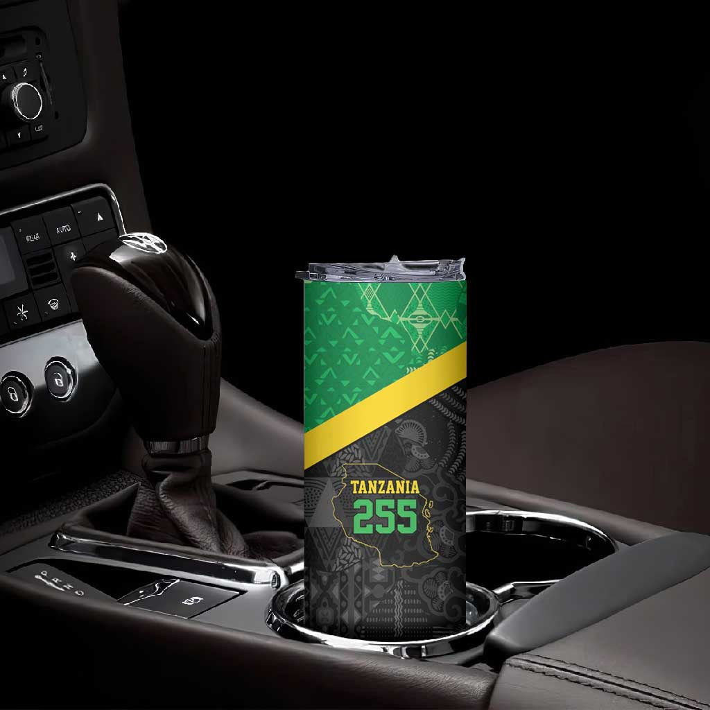 Tanzania 255 Skinny Tumbler African Mix Pattern Flag Motif - African Pride